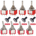10Pcs MTS102 MTS203 Micro Switch 6mm Miniature Switch ON-OFF-ON Toggle Switch Single Pole 3Pin 6Pin ON/OFF Power Button Switch
