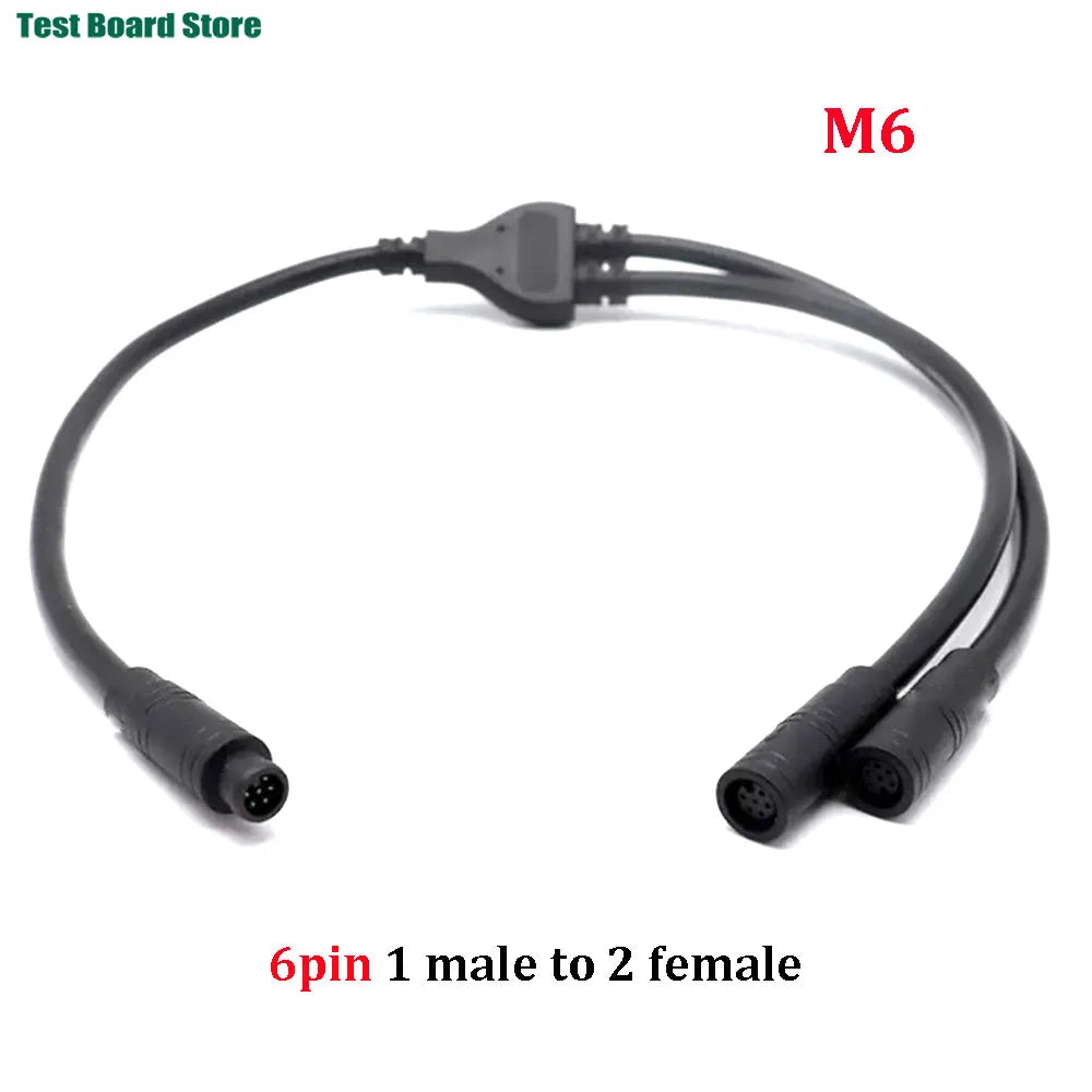  M6/M8 1 male to 2 female 2/3/4/5/6 pin Ebike DC splitter sensor Connector 40CM Cable Electric Bicycle Butt Joint ebike Plug