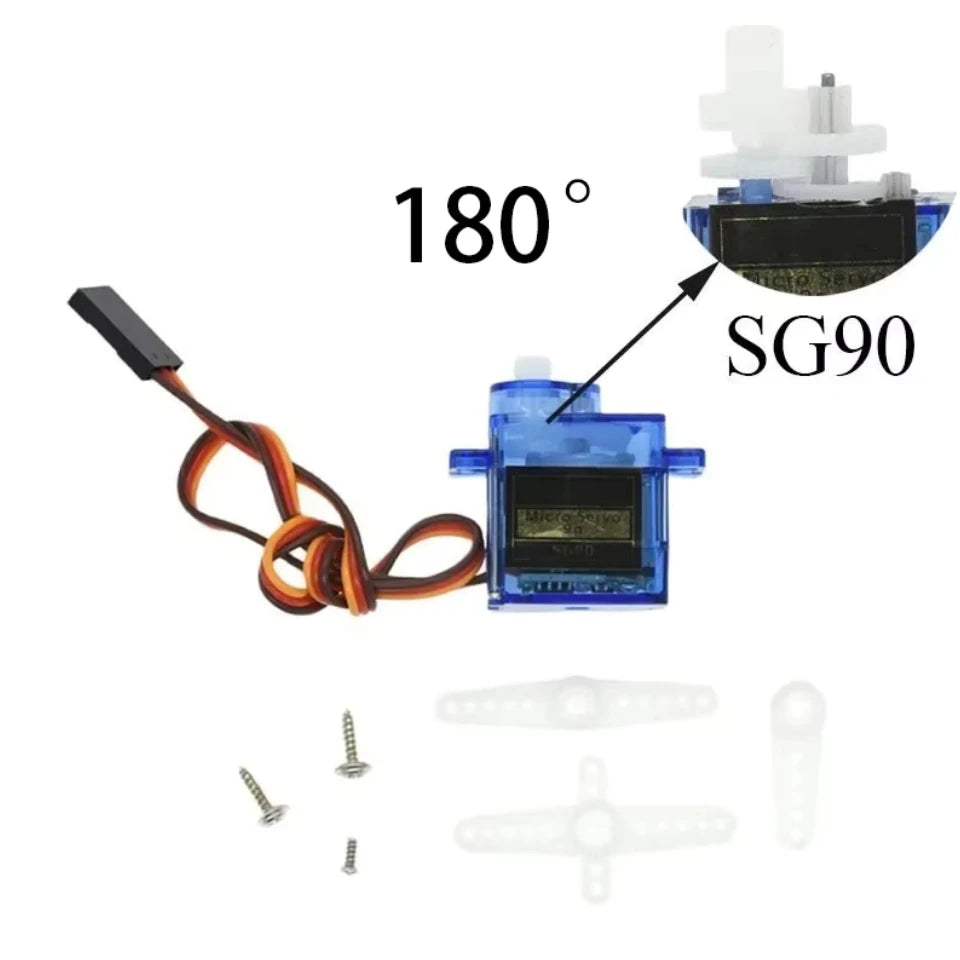 1PCS SG90 9G Micro Servo Servo Motor for RC Planes Robot Arm 180°/360° Fixed-Wing Servo Motor Control for Airplane Helicopter