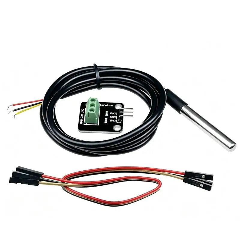 DS18B20 Temperature Sensor Module Kit 1m 2m 3m 5m Cable Stainless Steel Package Probe Suitable for Arduino DS18B20 Adapter