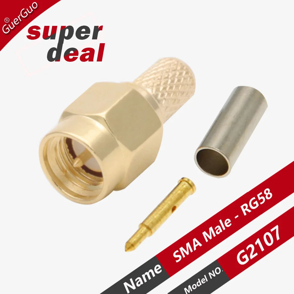 1PC RP SMA Male Plug Female Jack Right Angle Connector Solcering Crimp Adapter RG58 3DFB/LMR200 SYV 50-3 RF Coaxial Connectors