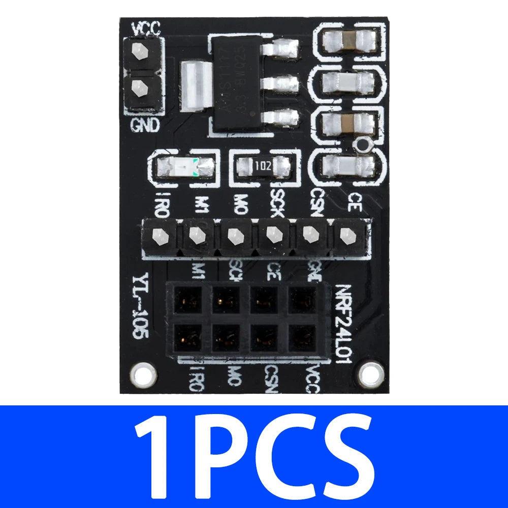 8Pin NRF24L01 Socket-Type Adapter Board 1PCS - Wireless Transceiver Module Carrier | For 51 MCU Projects