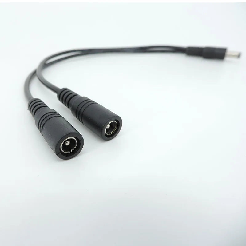 10A 18awg 19V 24V 12V 2 Way DC 1 Male to 2 Male Female Splitter Connector Power Supply Adapter Extension Cable 5.5x2.1mm Plug M