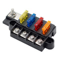Automotive Boat Marine 4 Way Blade Fuse Box 12~32V 4 Circuit Fuse Block with Cover