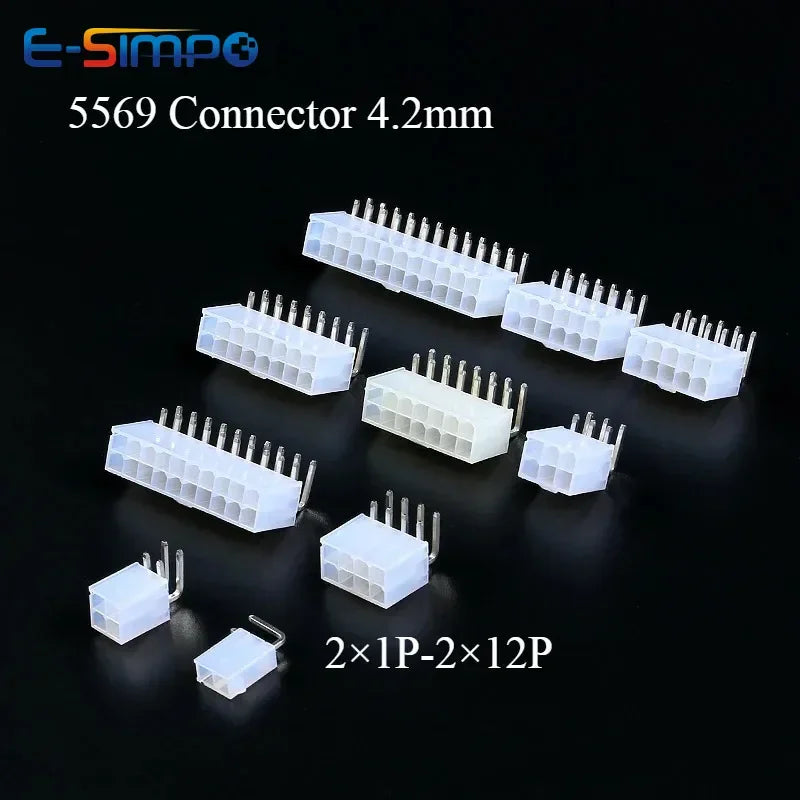 10Pcs Molex MX4.2mm Automotive Wafer Right Angle RA Female Pin Socket 5557 5569 2*1P-2*12P AW 39291028 Pc/Car/Computer Connector
