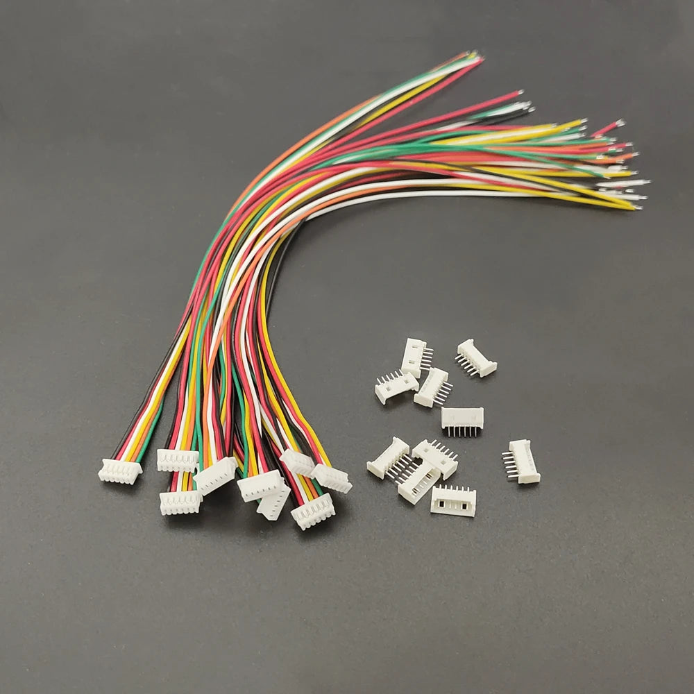 10 Sets JST 1.25mm Pitch Wire Connector Kit, Male/Female Plug & Socket Cable (2-10 Pin) with 28AWG Wire (10/20/30cm)