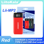 LiitoKala Lii-MP2 21700 18650 Power Bank QC3.0 Fast Charging Type-C INPUT USB Charger 20700 Mobile Power LCD Battery Charger