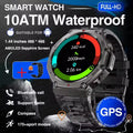 2025 New Military Bluetooth Call Smart Watch Built-in GPS Compass Barometric Altimeter 10ATM Waterproof Sports Smartwatches Men
