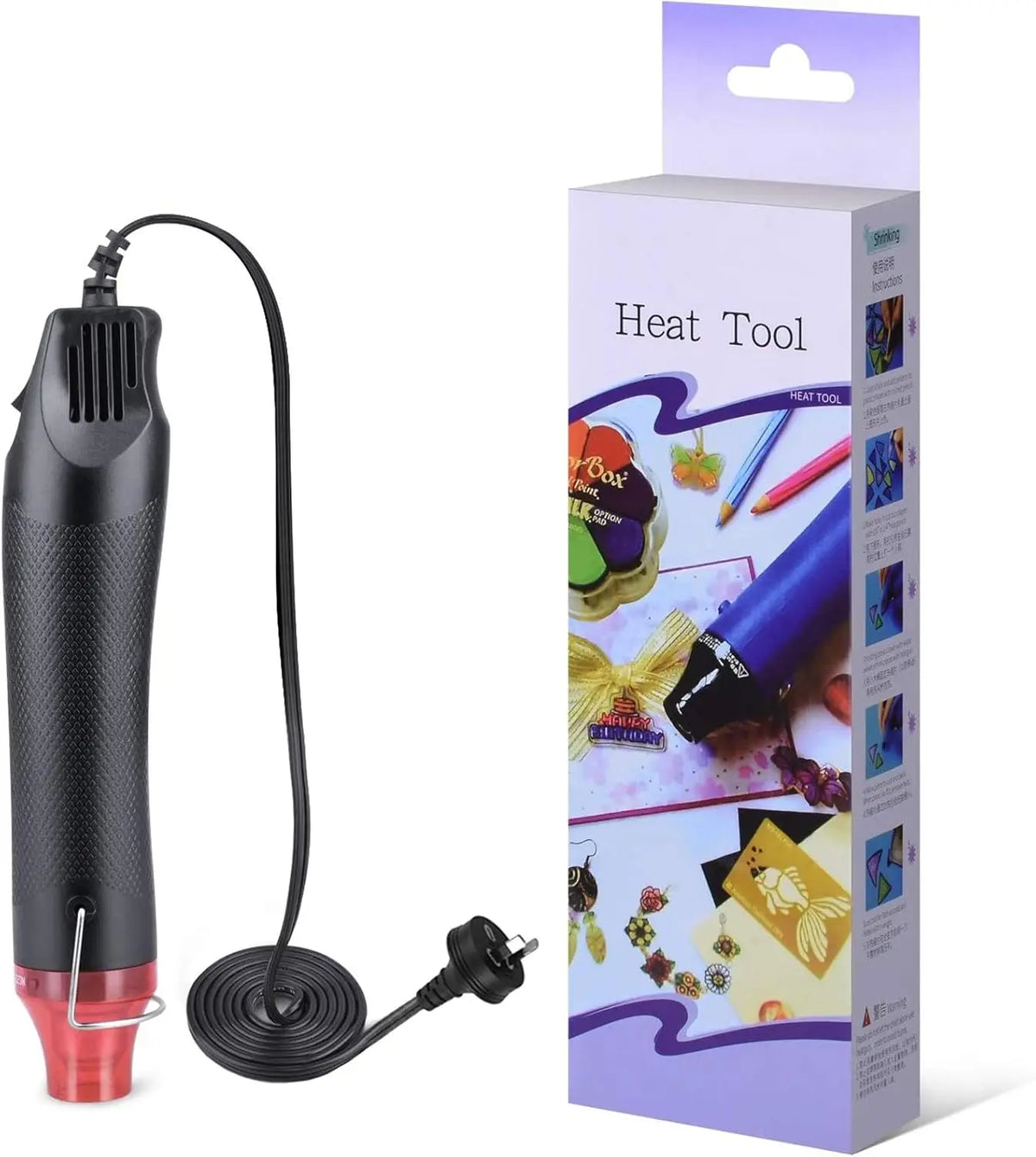 Mini Heat Gun Portable Mini Handheld Hot Air Gun for DIY Shrink Wrapping PVC Drying Paint Embossing, DIY Acrylic Resin Craft