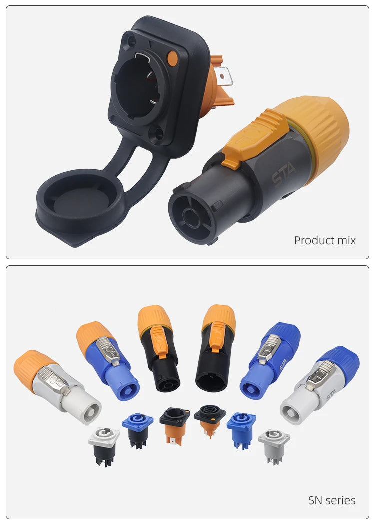 SAC3FX Powercon 3 Pin Female Plug LED Audio Live Stage Cable Power Stage Lighting Equipment Power Connector