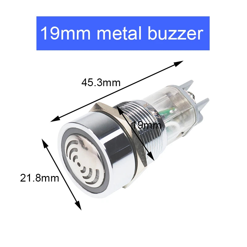 16/19/22mm LED Flash Buzzer 12V 24V 220V Intermittent Sound Alarm Indicator Light Signal Lamp Flash metal Buzzer Waterproof IP65