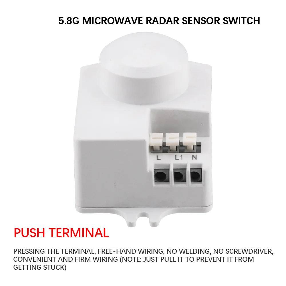 5.8G Microwave Induction Switch 220V Intelligent Energy Saving Control Microwave Radar Sensor