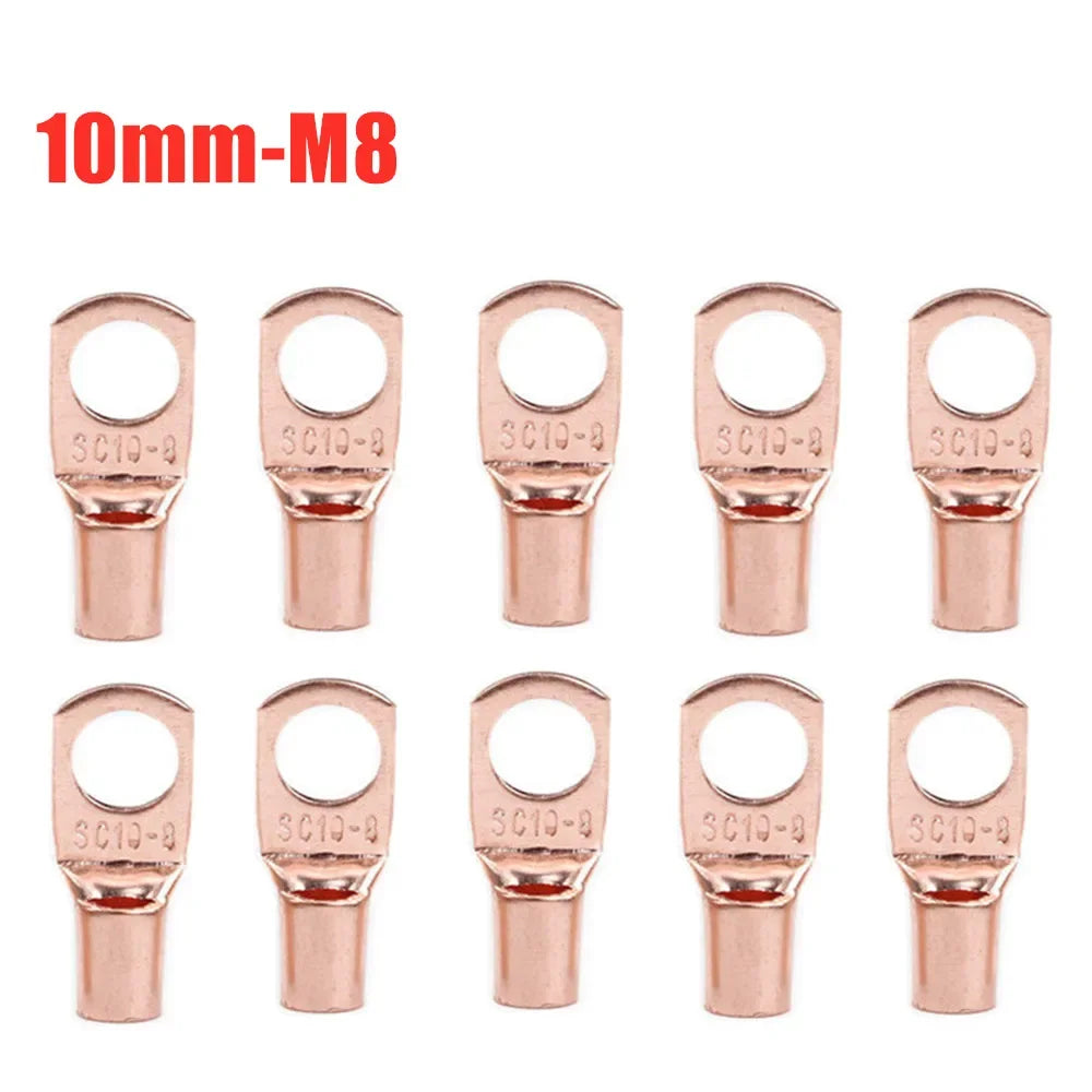10/25/50/100pcs Copper Lug Ring Wire Connectors Bare Cable Electric Crimp Terminal SC6-6 SC6-8 SC10-6 SC10-8 SC16-6 SC25-6