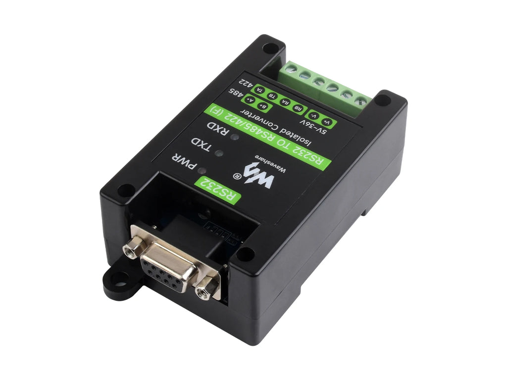 Waveshare RS232 To RS485/422 Active Digital isolated Converter Onboard SP3232EEN and SP485EEN Chips, with ABS Case