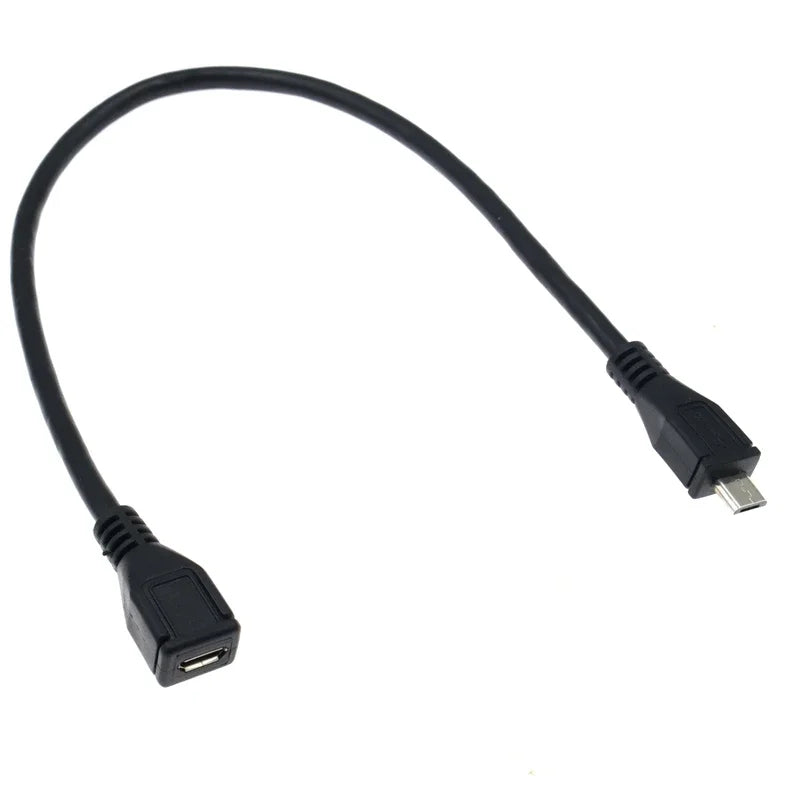 30cm 90 Degree Right & Left Angled Micro USB 5Pin Male to Female M/F Extension Connector Adapter Cable for Mobile Phone Tablet