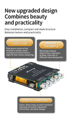 YS-TB21H TPA3116 Bluetooth 5.1 Audio Amplifier Board 2.1 Channel 50Wx2+100W Subwoofer APP Control HiFi Stereo Power Amp