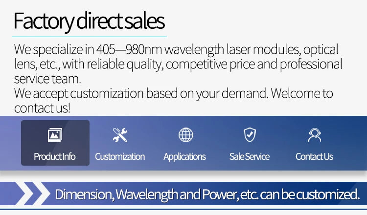 660nm Red Laser Module D18×65mm Square 10×10 Grid Focusable DOE 10mW-150mW for Wood Stone Positioning