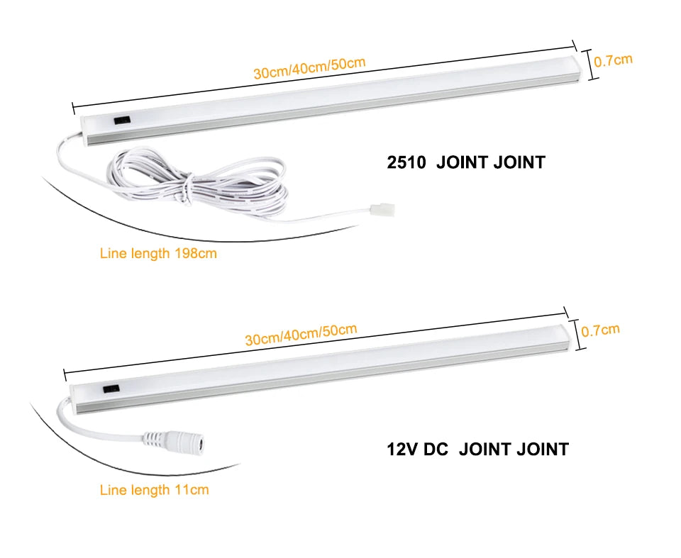 LED Light Under Cabinet Lights For Kitchen Hand Sweep Switch PIR Motion Sensor Closet Wardrobe Lamp 30/40/50cm Led Night Light