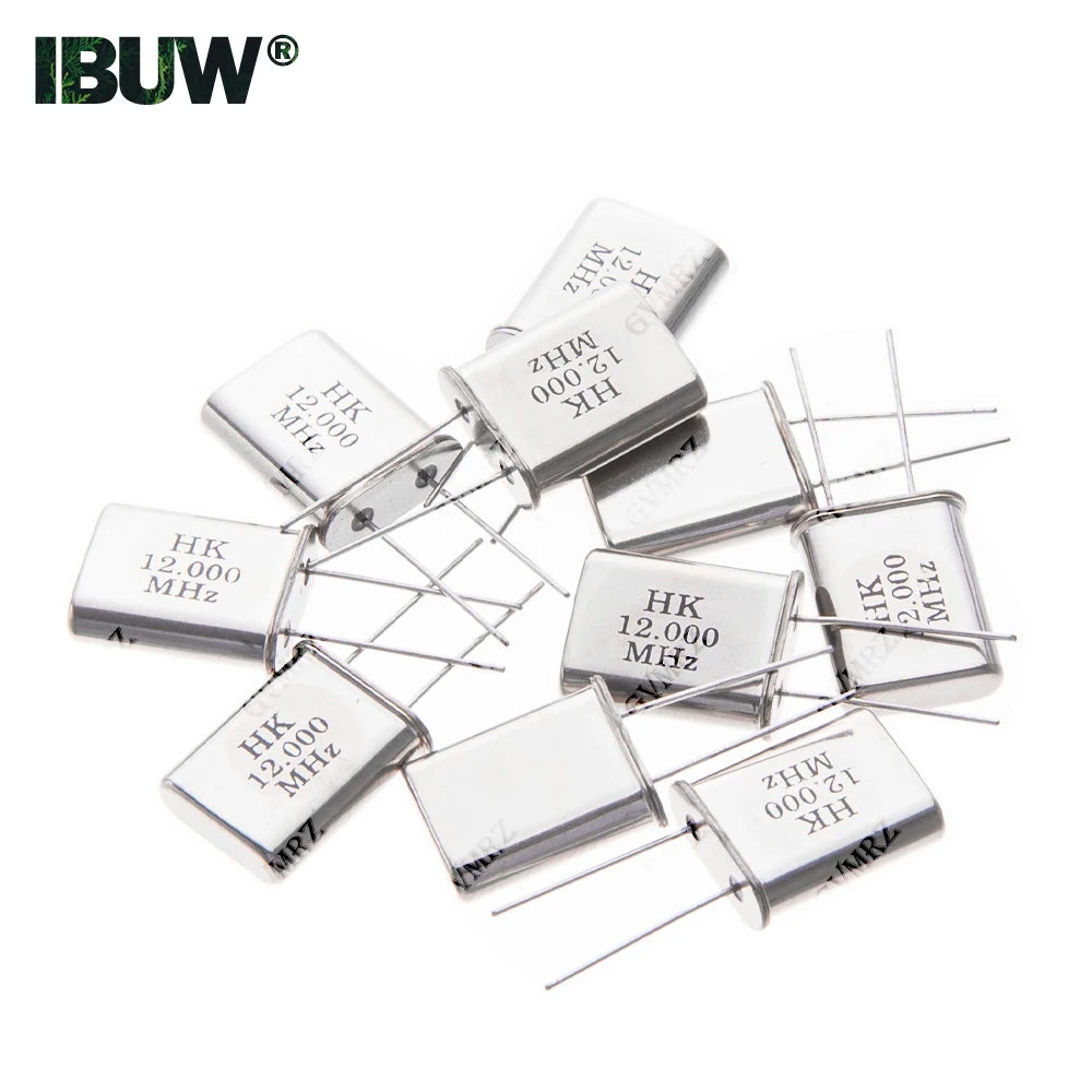 10PCS HC-49U 2Pin Passive Crystal Oscillator 10MHZ 11.0592MHZ 12MHZ 13.56MHZ 16MHZ 24MHZ