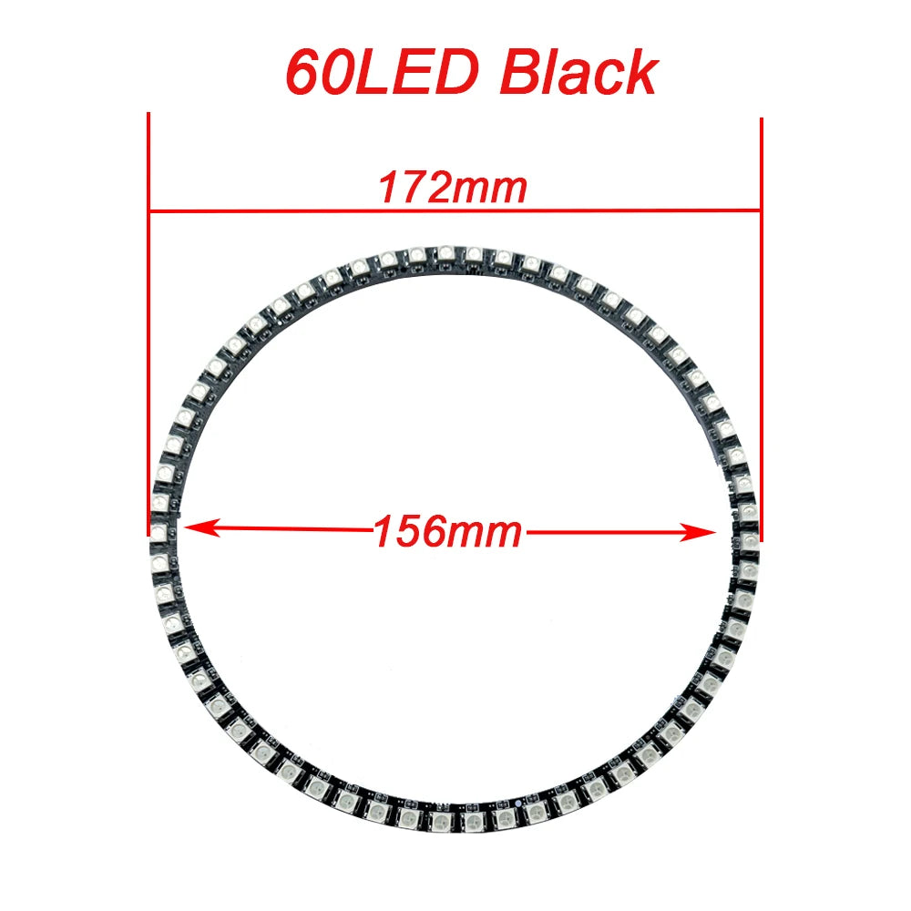 WS2812B Addressable Led Pixel Ring 8/16/24/35/45/60Leds WS2812 5050 RGB Led Diode Ring Color IC Built-in LED