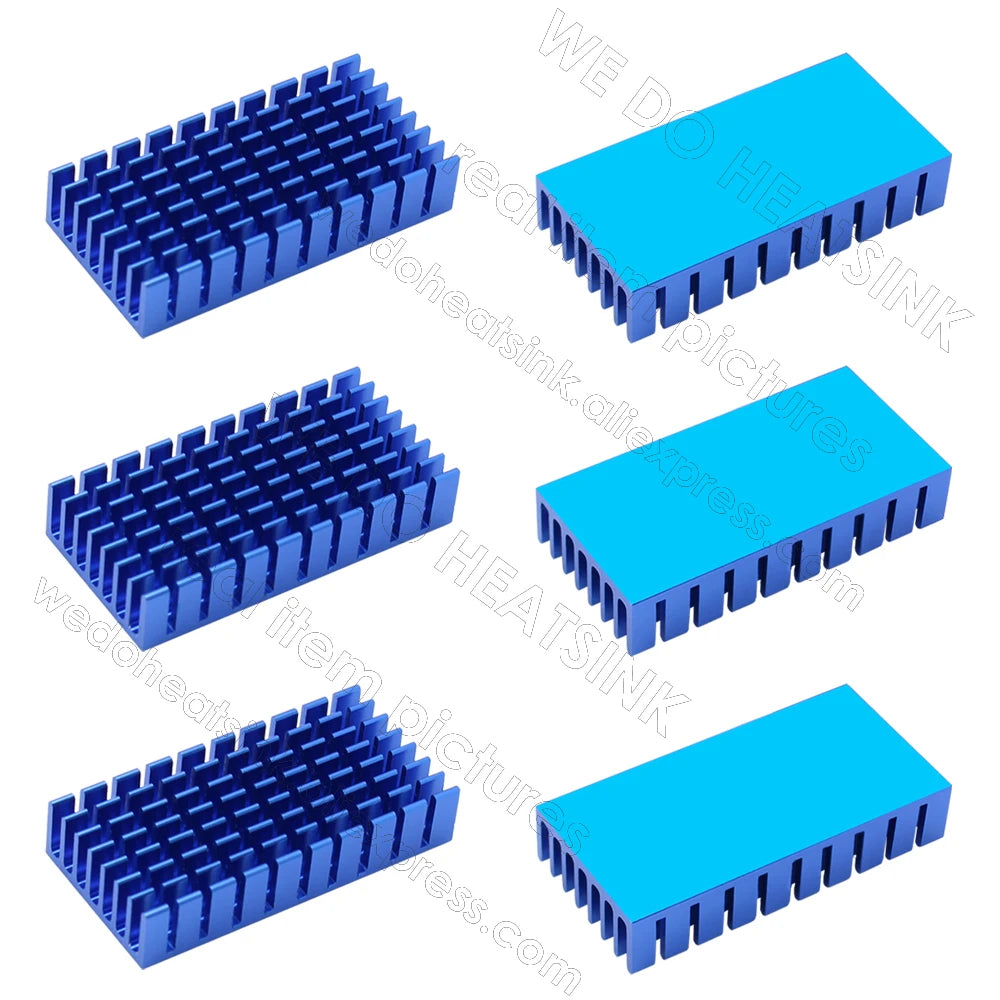 WE DO HEATSINK 50x25x10mm Heatsink Aluminum Black Anodize Heat Sink Cooler With Blue Thermal Pad