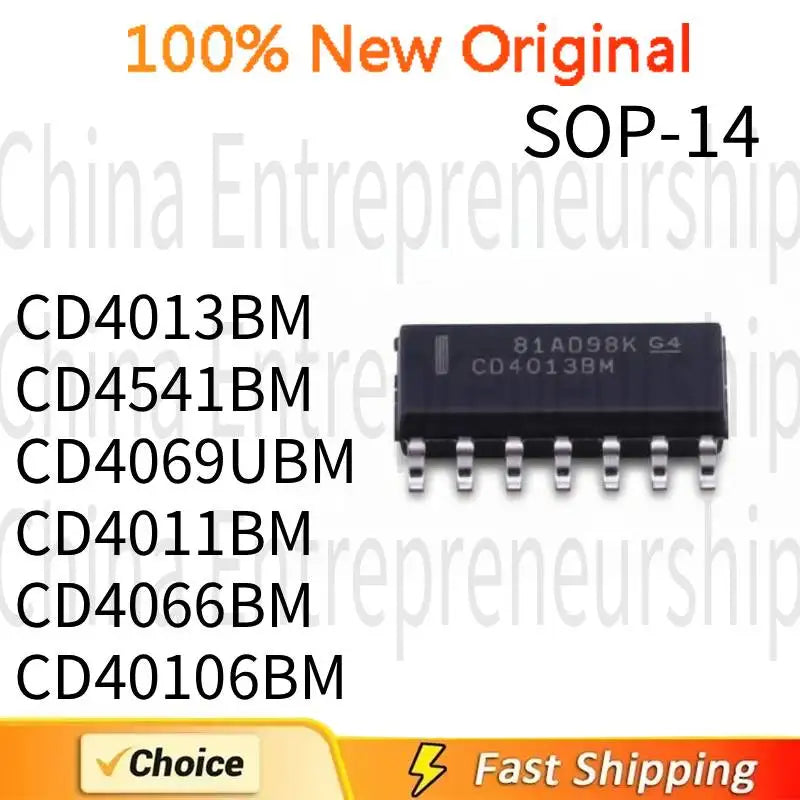 10 PCS SOP-14 CD4013BM CD4541BM CD4069UBM CD4011BM CD4066BM CD40106BM SOP-14 D-type flip-flop IC logic chip 100%Quality Original