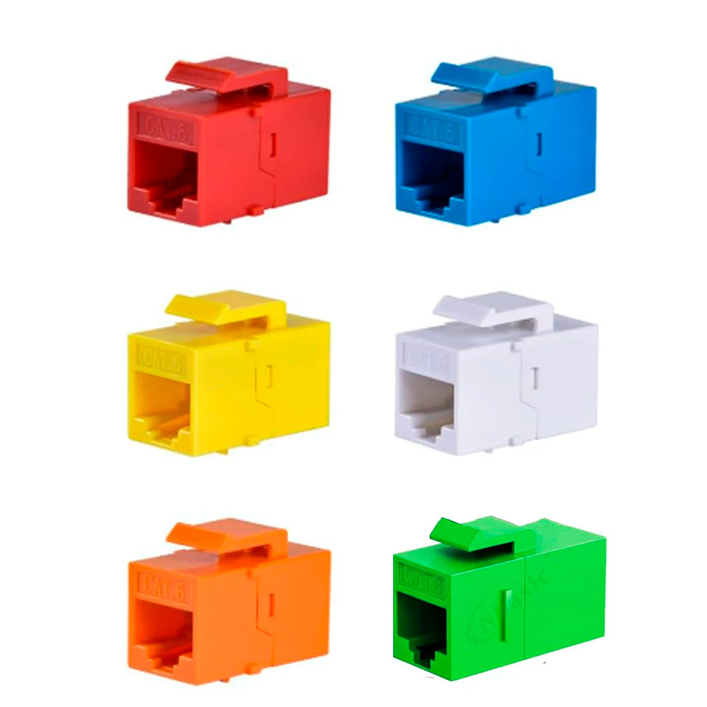 For RJ45 CAT6 Keystone Coupler Colorful Network Straight-through Connector Cat6 RJ45 Adapter Insert Inline Coupler CAT6 Keystone