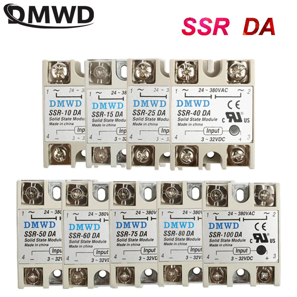 Industrial Solid State Relay SSR DA with Protective Flag SSR-40DA DC control AC Heat sink SSR-10DA SSR-15DA SSR-25DA