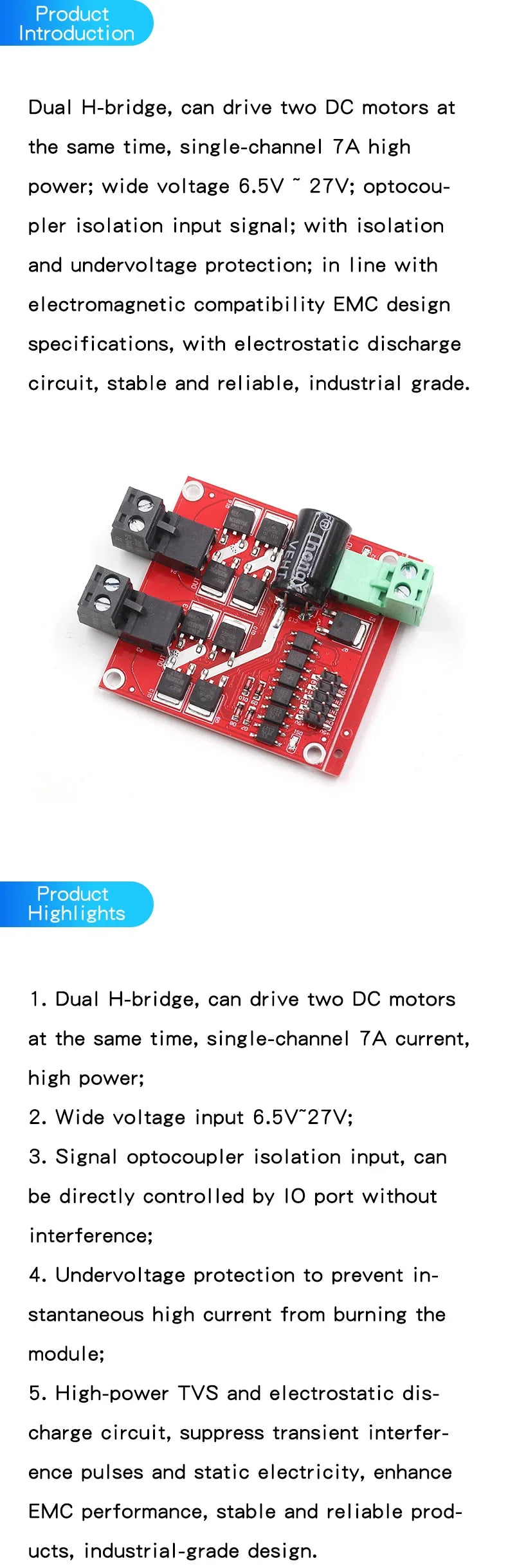 L298N motor driver board module DC stepper motor motor smart car robot accessories TB6612FNG