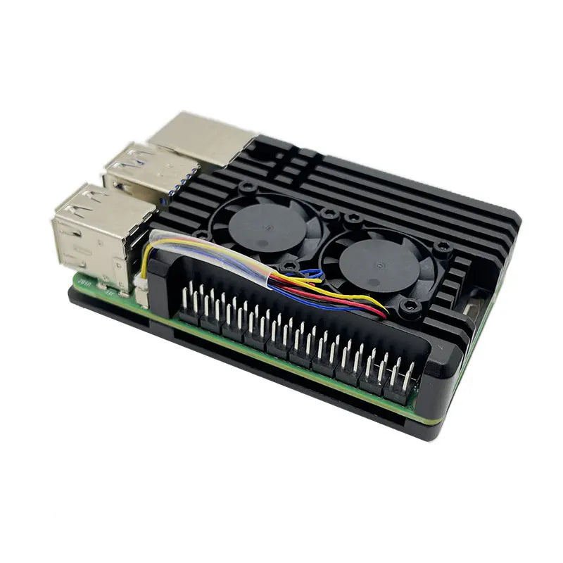 Raspberry Pi 5 Aluminum Case Dual Fan Metal Shell for RPI 5 Pi5