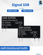 LCTC Solid State Relay Slim Relay SSR Non-contact DC To AC DC To DC SSR-41FDA SSR-41FDD DIN Rail Relay 6A
