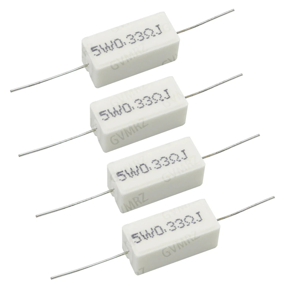 10PCS Cement Wirewound Resistor 5W 10W Non-Inductive BPR56 Series 0.01R–10K  10W 2R 10W 100R 5W 0.25R