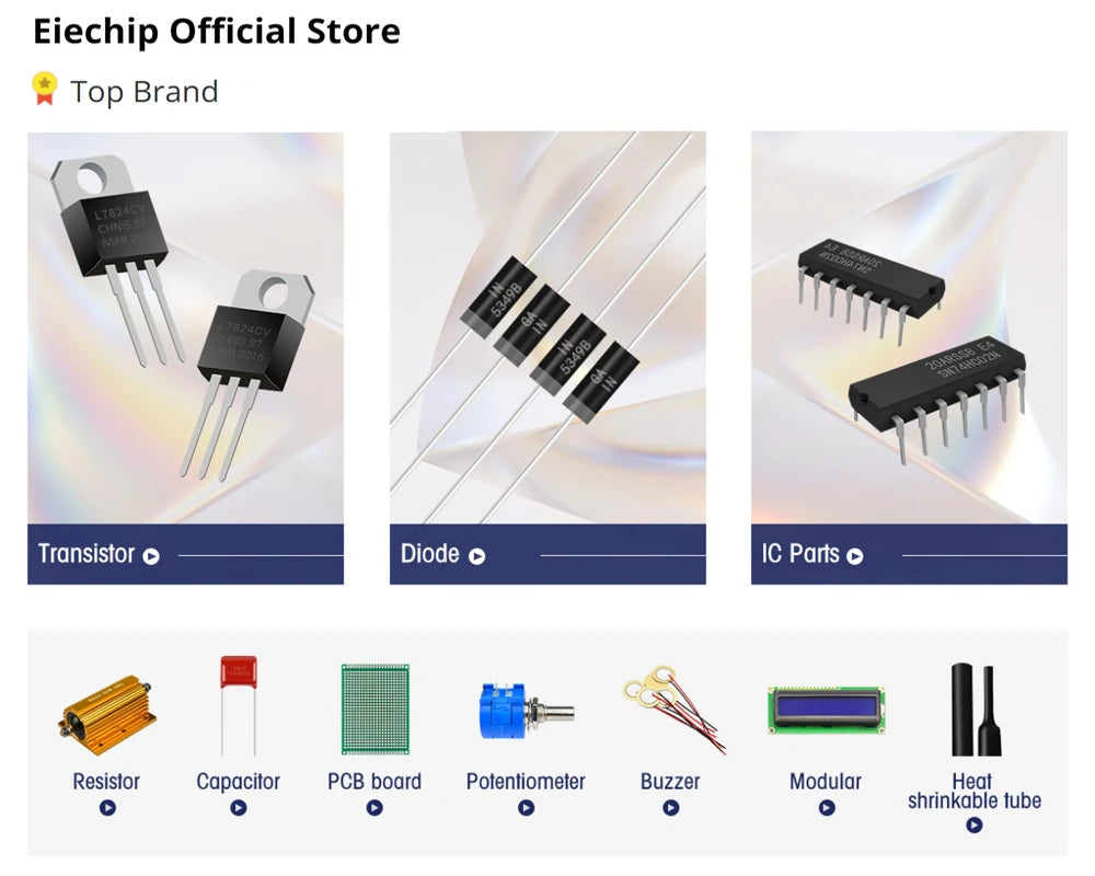 1/4W 1% metal film resistance Car Airbag repair resistor 2ohm 2.2ohm 2.4ohm 2.7ohm 3ohm 3.3ohm 6 types of Electronics  kit