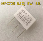 5pcs~10pcs/LOT 100% New Original MPC725 0.47R 0.1R 0.47ΩJ 0.1ΩJ 5W 5% Non-inductive cement resistor