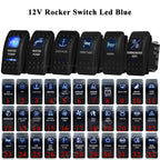 12V Marine Grade Rocker Switch SPST/ON OFF, DPDT/(ON) OFF (ON) Blue Led Light Bar for Carling ARB NARVA Replace Waterproof IP66