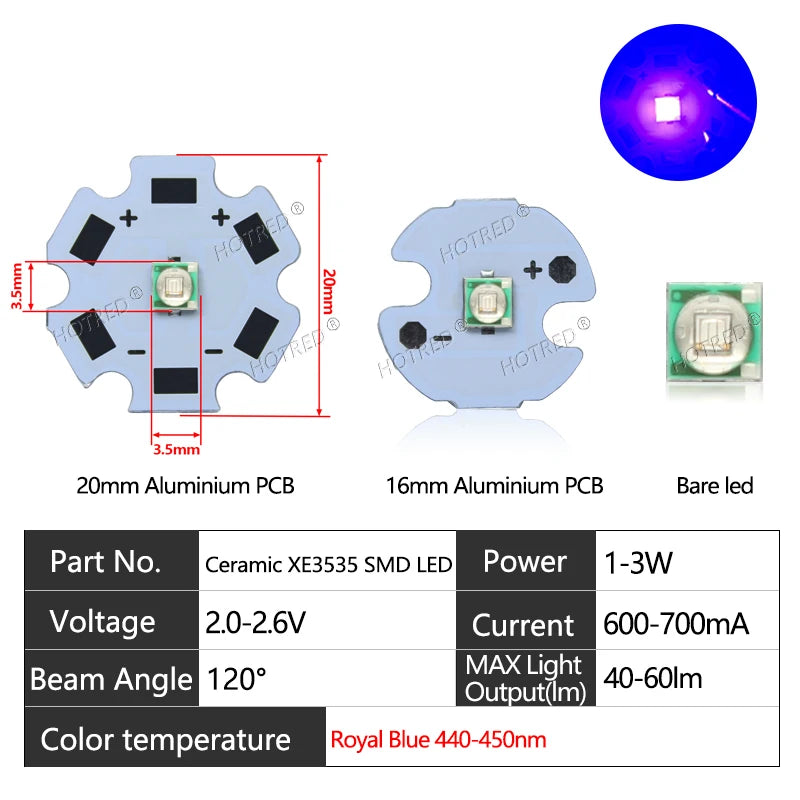 10-100pcs 1W 3W LED Beads 3535 SMD 3W Chip Deep Red Green Royal Blue UV 395nm 410nm 365nm IR 730nm 850nm 940nm Amber 595nm Lamp