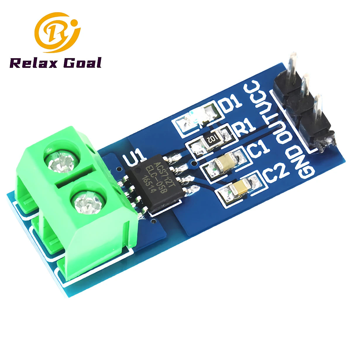 1-2pcs ACS712 Range Hall Current Sensor Module 5A 20A 30A ACS712ELC Current Measuring Module with Power Indicator for Arduino