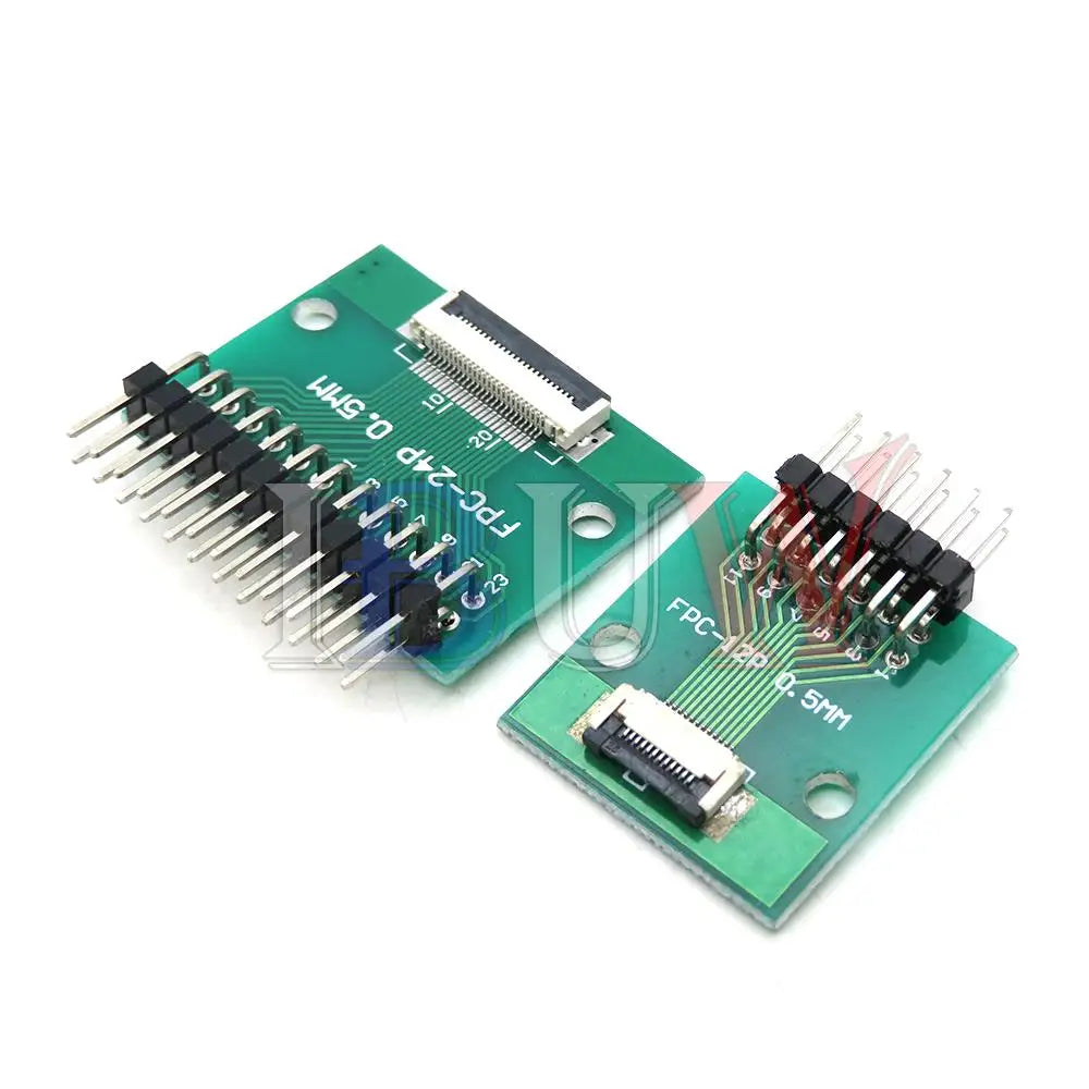 FPC FFC Adapter Board 0.5mm 1.0mm To 2.54mm Connector Straight Needle And Curved Pin 6 8 10 12 20 24 26 30 34 40 50 60 80 Pin