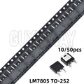 10/50PCS 78M05 LM7805 TO-252 7805 1000MA 5V NEW Three-terminal Voltage Regulator Tube