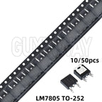 10/50PCS 78M05 LM7805 TO-252 7805 1000MA 5V NEW Three-terminal Voltage Regulator Tube