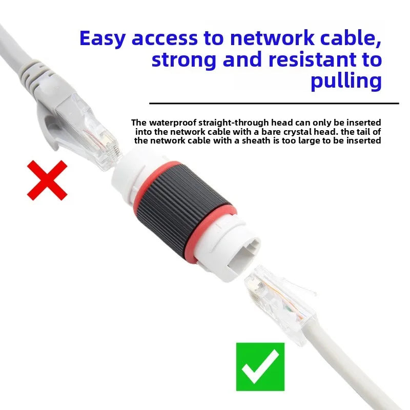 5/10/20PCS RJ45 Connector Waterproof IP67 Ethernet Network Cable Connector Coupler Outdoor Lan Coupler Adapter Female Extender