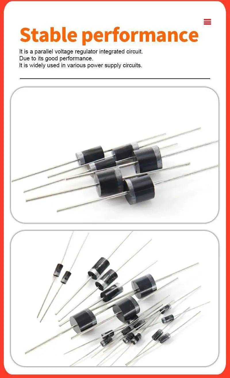 20Pcs 1N4728A 1N4729A 1N4732A Zener Diode 1W 3.3V 3.6V 4.7V DO-41 Axial Lead Voltage for Power Supply Regulator Direct Insertion