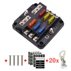 Universal 12 Ways 6 Ways Blade Fuse Block 12V 32V Car Fuse Holder Box Marine Auto Fuse Connector Switch With LED Indicator Light