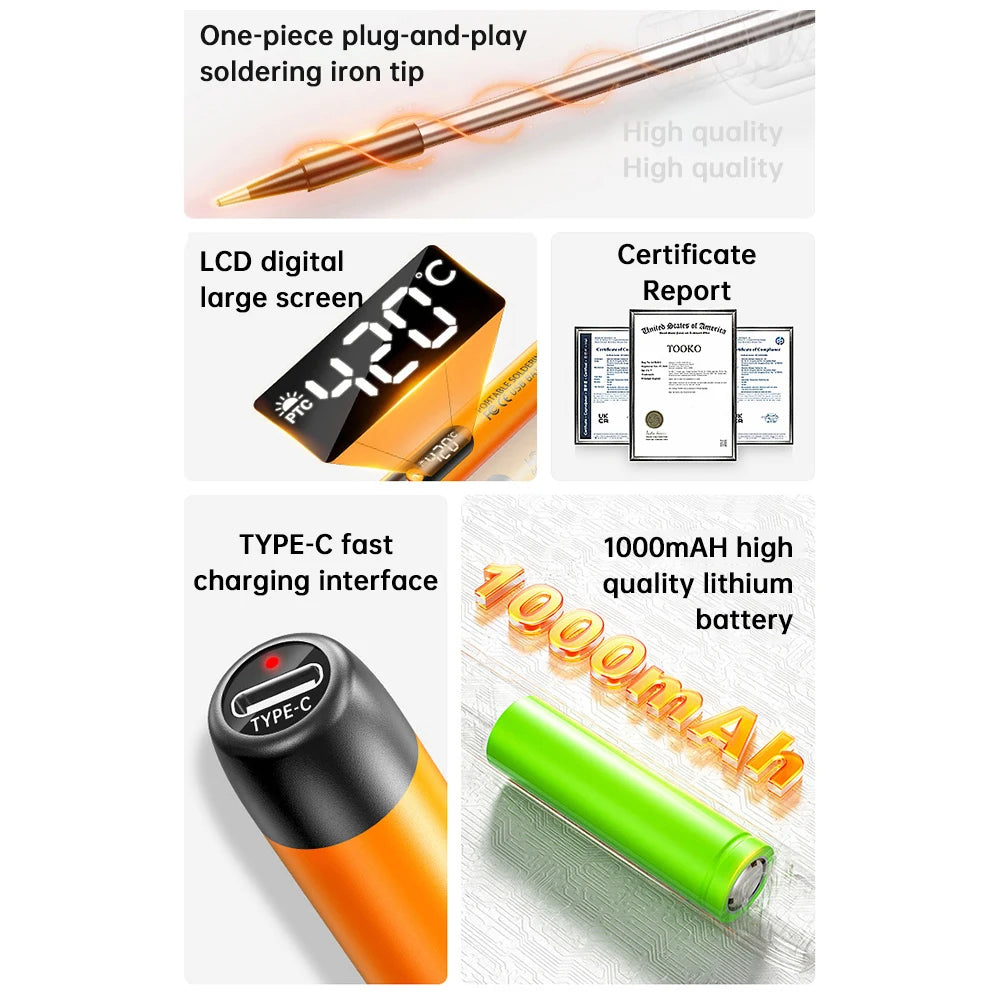 Electric Soldering Iron Set USB Wireless Digital Display Mini Soldering Iron Type C Interface  Repair Welding Tools NEW 2026