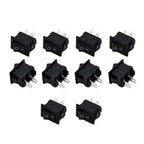 10 Pcs Auto Car Truck Boat Round Rocker 250V 3A 2-Pin ON/OFF Toggle SPST Switches Rocker Switch 10x15mm