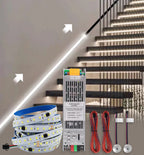 24V Running Water Flowing LED Strip Light 2in 1 PIR Motion Sensor Stair Controller for WS2811 Pixel Chasing Effect Tape Lamp