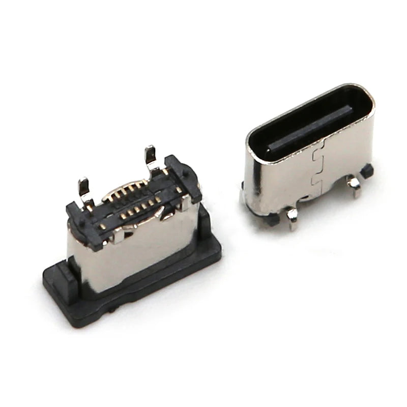 2pcs USB TYPE-C16P Female Socket 180 Degree Vertical USB C Type C 4 Legs SMD DIP Charging Port Connector 5.5mm 6.4mm 6.5mm 7.4mm