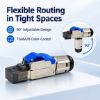 2/6/10Pcs RJ45 CAT6A Cat7 CAT8 Connectors Tool-Free Zinc Alloy Shielded 10G Ethernet Termination Plugs for 23AWG SFTP Cables