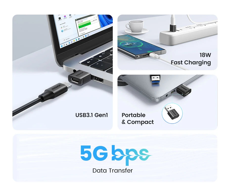 UGREEN USB 3.1 Type C OTG Adapter USB A Male to USB C Female Cable Converters For Macbook Samsung S10 Huawei USB To Type-c OTG