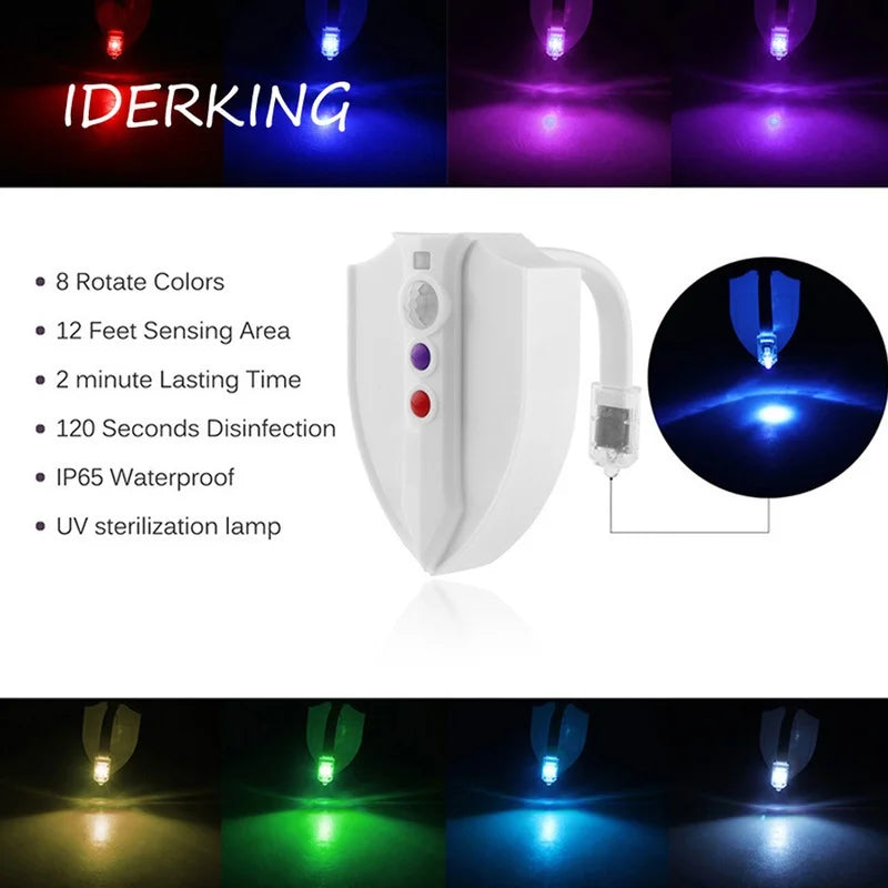Waterproof Toilet Lights Motion Sensor LED Night Lamp with UV Light for Bathroom
